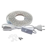 LED Streifen 3 Meter mit Schalter, 5050 IP65 LED Strip, 230V, Weiß