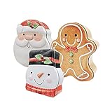 BESTonZON Süßigkeiten Dose Metall Weihnachten Gebäckdose Lebkuchenmann Weihnachtsmann Schneemann 3 Stücke Eisen Leere Dosen Bonbons Kekse Behälter Party Geschenkverpackung
