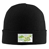 Blaue chinesische Politische Karte getrennte Schichten China Grün Frauen Beanie Mütze Strickmütze Wintermützen für Herren Unisex Weiche Kappen Warm Bündchen B