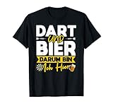 Dart und Bier darum bin ich hier Geschenk Dartspieler T-S