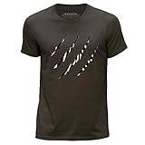 Stuff4 Herren/XXX Groß (3XL)/Dunkelbraun/Rundhals T-Shirt/Tier Klaue Zebra H