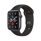 Apple Watch Series 5 (GPS + Cellular, 44 mm) Aluminiumgehäuse Space Grau - Sportarmband Schw