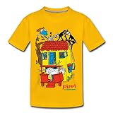 Spreadshirt Pippi Langstrumpf Villa Kunterbunt Teenager Premium T-Shirt, 158-164, Sonnengelb