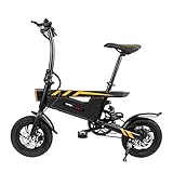 Elektrofahrrad T18, Faltbares E-Bike Elektrische Fahrräder für Erwachsene und Jugend, 7.8 Ah Akku 12' Reifen 350W Motor Pedelec Klapprad Elektrofaltrad, Höchstgeschwindigkeit 25 km/h (Black)
