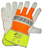 12 Paar Nitras 1403 Neo - Leder-Arbeitshandschuhe mit Reflex-Elementen - Gr 10