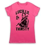 Walking Dead Negan Lucille is Thirsty Damen T-Shirt, Rosa, 2XL