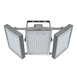 450W LED-Sicherheitslicht, 40500LM Superhell LED Fluter Flutlicht Außenstrahler, IP65 Wasserfest, 5000K Tageslicht, 3 Flutlicht mit verstellbarem Kopf unter, für Garage, Scheune, Patio, H