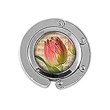 Handtaschen-Aufhänger mit Blumenmotiv, Rosa Tulp
