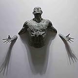 BB&UU Antiken Fragmentierter Mensch Wand-skulptur,Harz Inhaftierter Mann Wand-skulptur Startseite Büro Wanddekoration,Modernen Abstrakt 3D Wandkunst Wandbehang Abbildung Statue-A 30x20cm(12x8inch)