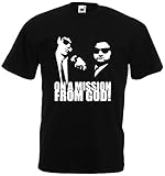 Blues Brothers Mission from GOD Herren T-Shirt NEU Kult S-XXXL Schwarz-M