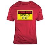 T-Shirt mit Aufschrift 'Spoiler Alert Negan Dies The Walking Dead', Rot Gr. XXL, Schw