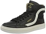 Superdry Womens Basket Lux Trainer Sneaker, Black/White,36 EU