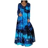 AWDX blusenkleid hellblau,Bodenlanges Sommerkleid,Kleid Rockabilly,Abendkleid lang grün,Lagenlook Kleid,Sommerkleid blau weiß,Sommerkleider Maxi 2021,Strickkleid rosa,Kleid hellblau S