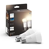 Philips Hue White E27 LED Lampe Doppelpack, dimmbar, warmweißes Licht, steuerbar via App, kompatibel mit Amazon Alexa (Echo, Echo Dot)