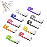 USB Stick 1GB 10 Stück, JIUSHARK 10er Pack USB Speicherstick, 1GB Mini USB-Stick Schlüsselanhänger, 10Pcs Memory Stick USB Set Pendrive 2.0 ( Mehrfarbig )