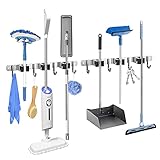 Ulknyss Edelstahl Besenhalterung Wand Selbstklebend Gerätehalter Wandhalterung Ohne Bohren Besenmopphalter für Küche Badezimmer Garage Garten 2 Stück