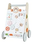 Bieco Lauflernwagen Holz | ab 1 Jahr | Multifunktionale Baby Lauflernhilfe | Laufwagen für Babys zur Förderung der Motorik | Baby Gehhilfe mit Gummibereifung | Activity Lauflernhilfe für Baby
