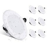 LED Einbaustrahler Flach, 6W 600LM LED Spot Warmweiß 3000K Deckenspot LED Einbauleuchten IP44 Einbauspots 40mm Einbautiefe Deckeneinbauleuchte für Badezimmer 6er Set [Energieklasse A+]