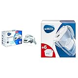 BRITA Filtersystem auf Wasserhahn für den Wasserhahn - Classic und Bundle One Size Bianco & Wasserfilter Marella weiß inkl. 6 MAXTRA+ Filterkartuschen Filter Starterpaket zur Reduzierung