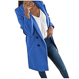 FULLSUNNY Mantel Damen Künstliche Wolle Trenchcoat Jacke Klassische Herbst Winter Jacke Winddichter Mantel Elegante Langarm Faux Wollmantel Mantel Slim Lange Coat Jacke Streetw