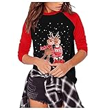 Sweatshirt Damen Weihnachten Motiv Drucken Pulli Casual Elegant Bluse Herbst Angenehm Weich Tee Baggy Atmungsaktiv Damenblusen übergangs Blusentop Streetwear X