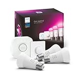 Philips Hue White & Col. Amb. E27 3er Starter Set inkl. Smart Button 3x800lm 75W, 929002468803