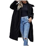 Bekleidung Damen Plüschmantel Retro Bedrucktes Cardigan Lose Teddystoff Mantel Große Schneejacken Warme Winterjacken Vintage Herbst Winter 2 in 1 Parka Mittellange Outdoorjack