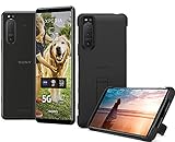 Sony Xperia 5 II 5G Smartphone (15,5 cm (6.1 Zoll) 21:9 CinemaWide FHD+ HDR OLED-Display, Dreifach-Kamera-System, Android 12, SIM Free, 8 GB RAM, 128 GB Speicher) inkl. Case Schwarz, XQAS52C0B-AMA.YD