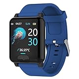 XYLXJ Fitness-Tracker, IP67, ECG, PPG, Fitness-Tracker, Cardio, wasserdicht, IP67, Smartwatch, Herzfrequenzmesser, Armbanduhr (blau)