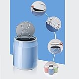 Tischmülleimer Klein Kosmetikeimer Tisch Mülleimer mit Deckel，Bett Büro Mülleimer, Mini Schreibtisch Papierkorb für Küche, Wohnzimmer,Blau,1.8L