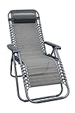 Relaxsessel mit Kopfkissen in Taupe - stufenlos verstellbar - Sonnenliege Hochlehner Gartenliege Gartenstuhl Liegestuhl klappb