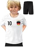 DE FANSHOP Kinder Personalisiertes Deutschland Trikot Set 1E