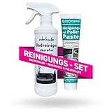 wohnfreuden Set Naturstein Waschbecken Pflege Spray Badreiniger säurefrei 500 ml + Polierpaste 125