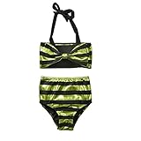 Mädchen Baby Neckholder Split Rüschen Bikini Badeanzüge Slip Kleinkind Cartoon Fischschuppen Leopard Druck Bademode Höschen Kinder Sommer Ärmellose Badeanzüge Outdoor Strand Beachwear Sonnenanzug 2p