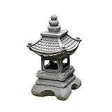 OMVOVSO Massive Japanische Steinlaterne, Wunderschöne Steinlaterne Solar Zen Garten Lichter Laterne Pagode Licht Solar Gartenlampe,Außenboden Im Stil,G