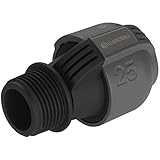 Gardena Sprinklersystem Verbinder: Verbindungsstück für Rohranschluss an Bewässerungsventile und Anschluss an Hausinstallation, 25 mm x 1 Zoll -Außengewinde, Quick&Easy Verbindungstechnik (2763-20)