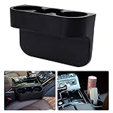 Ecloud Shop® 1 stücke Multifunktionale Auto Cup Holder, 3 In 1 Autositz Gap Organizer Aufbewahrungsbox, Wasserflasche Doppel Tasse Handyhalterung für PKW LKW (Schwarz)