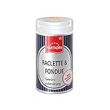 Raclette und Fondue Gewürzzubereitung - 25 g im Aluminium Gewürzstreuer von Hartkorn - wiederverschließbar und wiederbefüllb