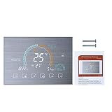 Vokmon WiFi Programmierbarer Raumthermostat Backlit LCD Elektrische Raumtemperaturregler Touch-Heizung Temperaturregler, Silb