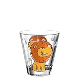 Leonardo Bambini Trink-Glas, Kinder-Becher aus Glas mit Tier-Motiv, spülmaschinengeeignetes Saft-Glas, 1 Stück, 215 ml, 017899