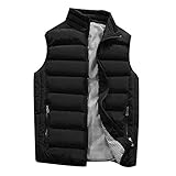 Herren Steppweste Leicht Weste Outdoor Winter Daunenweste Ärmellose Quilted Vest Sportweste Mit Stehkragen Übergangsjacke Männer Funktionsweste Steppjacke Daunenmantel Slim F