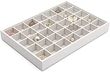 HAOHANYOUPIN Schmuckschale Stapelable Showcase Display Schublade Organizer Lagerung for Ohrring, Ring, Halskette, Uhr for Mutter Frauen uhrenhalter (Color : White, Size : Large35 Grids Tray)