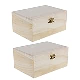 Sharplace 2pcs Unvollendete Unbemalte Einfache Hölzerne Schmuckschatulle Aufbewahrungs Andenken Geschenk