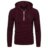 XDJSD Herren Pullover Kapuzen Herren Pullover Strickpullover Stretch Einfarbig Slim Fit Pullover Pullover Mantel Herren Top Plus S