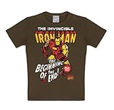 Logoshirt Marvel Comics - Iron Man T-Shirt Kinder Jungen - braun - Lizenziertes Originaldesign, Größe 140/152, 10-12 J