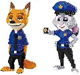 RSVT Cartoon-Bausteine ​​Nick, Judy-Kaninchen-Polizeimodell Diamant-Partikel-Mini-Bausteine, Kinderpädagogik-Spielzeug, Kinder und Erwachsene,B
