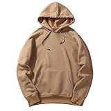 UJUNAOR Herren Langarm Hoodie T-Shirt Kapuzenshirt Mit Kapuze Männer Pullover in Vielen Farben(Khaki,M)