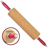 isenberg® Profi Rollholz - aus einem Stück Buchenholz - Kugelgelagert (30 cm) (Nudelholz, Teigrolle, Backrolle)