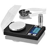 Digital Waage 0,001g/50g, Taschen Waage Mit LCD Display, Elektronische Schmuck Waage Mit Hoher Präzisions Waage, Mini Portable Smart Milligramm Schmuck Waage Mit Tara und Kalibrier Funk