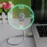 USB Uhr Ventilator, huiheng Mini LED Lüfter Faltbar Schwanenhals Für, LED Uhr Fan Leise Für Laptop Notebook Desktops Zuhause und Bü